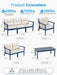 7 Seats HDPE Patio Conversation Sets, Outdoor Patio Furniture Set