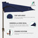 9 Ft Half Outdoor Patio Umbrella W/Crank, Navy