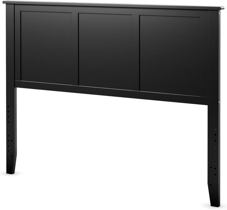 Flat Panel Headboard with Pre-Drilled Holes for Height Adjustment, Thickened Wooden Bed Backboard, Full Size, Black