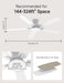 Flush Mount Ceiling Fan with Light, 52 Inch, Remote Control, 3CCT Dimmable LED, 6-Speed Silent Reversible DC Motor, Low Profile Hugger Ceiling Fan for Indoor/Outdoor 90-264V 50/60Hz Fresh White