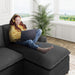 110" Modular U-Shaped Sectional Sofa  Black