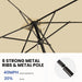 6.5X10Ft Rectangular Patio Umbrella with Push Button Tilt & Crank Lift for Garden,Uv Protection Outdoor Umbrella for Deck,Pool and Yard,Beige
