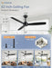 2 Pack 52 Inch Outdoor Ceiling Fans with Remote, Black Ceiling Fan No Light with Quiet Reversible DC Motor, 6 Speeds, 3 Blade Modern Ceiling Fans for Patio Living Room Bedroom Indoor