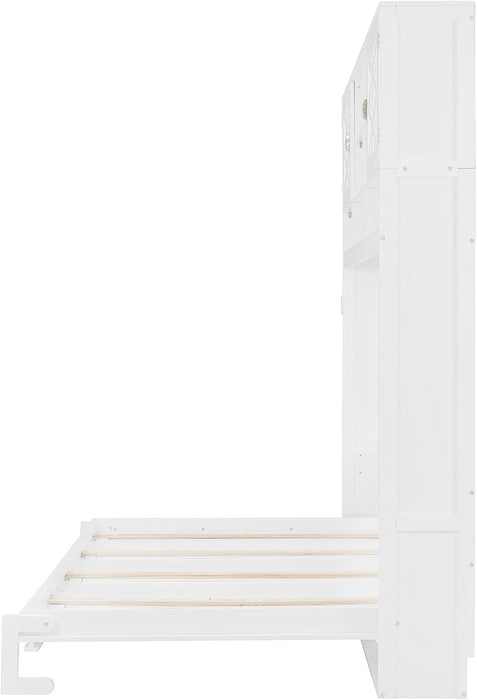 Queen Murphy Wall Bed With HydraulicLiftStorageCabinet