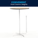 Natural Birch Wood Round Cocktail Table Adjustable