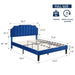 Full Upholstered Platform Bed Frame with Tufted Adjustable Headboard/Mattress Foundation/Wood Slat Support,Easy Assembly,Navy Blue