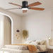 52Inch Ceiling Fans with Lights, Low Profile Ceiling Fan with Light and Remote Control/App Control, Flush Mount, Reversible Motor, Dimmable, Noiseless, Brown Ceiling Fan for Bedroom (Brown)