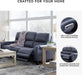 Mercomatic Contemporary Leather Match Wall Hugger Power Reclining Sofa with Adjustable Headrest and USB Ports, Blue