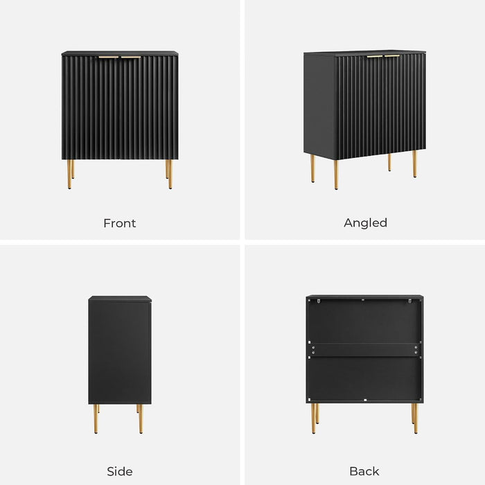57"W Modern Sideboard Buffet Cabinet with Adjustable Shelves, Black