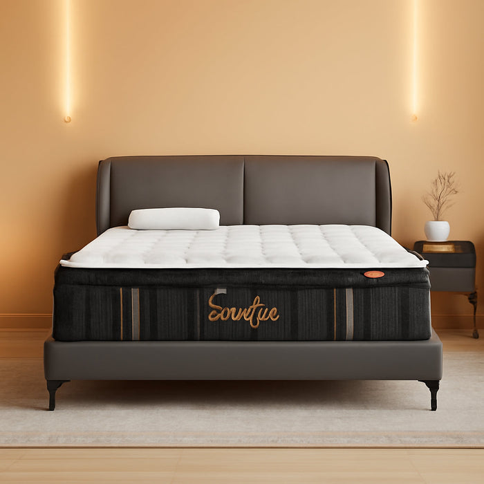 Queen Mattresses,10 Inch Queen Size Mattresses in a Box,Memory Foam Hybrid White & Black Mattress with Provide Support and Improve Sleep,Pressure Relief,Medium Firm