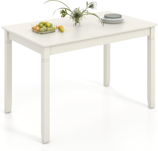 White Rectangular Dining Table 48x29 Inches Compact
