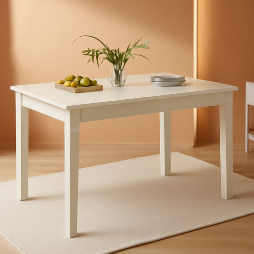 White Rectangular Dining Table 48x29 Inches Compact