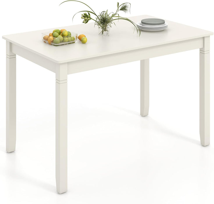 White Rectangular Dining Table 48x29 Inches Compact