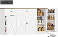 59"W Kitchen Buffet Cabinet with Storage, Coffee Bar Cabinet, White