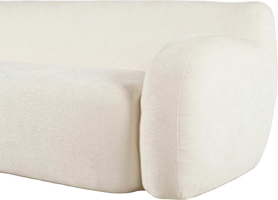 Curved Upholstered Sofa with Extra Seating