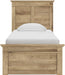 Signature Design by Ashley Fenderport Twin Bed Frame with Panel Headboard and Footboard, Cottage Bedroom Style for Kids and Guest Rooms, Natural Brown