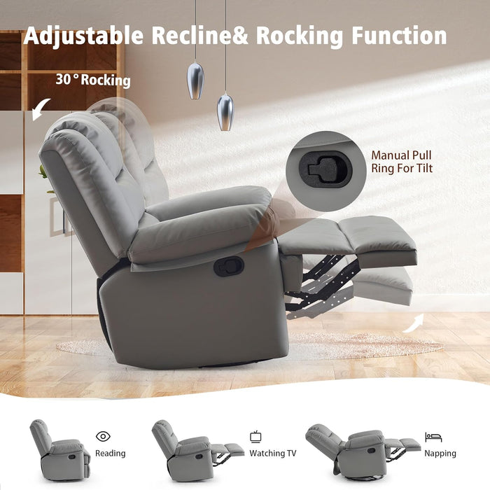 Overstuffed Rocker Glider Chair for Living Room