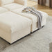 Corduroy Ottoman with Storage,Square Ottomans Easy of Assembly, Couch Ottoman for Living Room,Apartment and Bedroom (Beige, Ottoman)