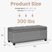 47.2" Ottoman with Storage, Storage Ottoman Bench with Safety Hinge,Tufted End of Bed Bench, Upholstered Entryway Bench for Bedroom, Living Room & Window (Lightgrey-Upgraded Version)