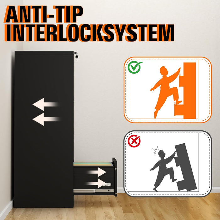 4 Drawer File Cabinet with Lock,Vertical Filing Storage Cabinet