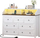 7 Drawer LED Dresser Charging Station RGB Lights