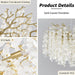 24-Inch Capiz Shell Chandelier, 8-Light Gold Coastal Chandelier, Modern Crystal Tree Branch Chandeliers, Boho Light Fixture for Bedroom, Living Room, Foyer, Entryway, Stairwell