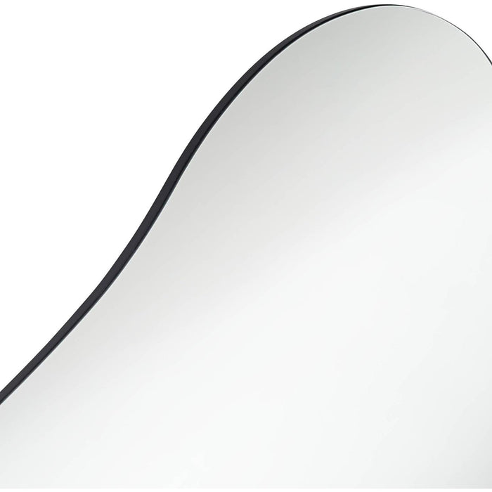 Modern Abstract Silver Frameless Wall Mirror for Bedroom, Living Room, Home, Office, or Entryway - 29 1/2 Wide