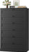 6 Drawer Dresser for Bedroom, 52" Tall Dresser & Chest of Drawers, 29" W Wood Drawer Chest, Modern Vertical Storage Cabinet for Living Room, Entryway, Hallway, Black