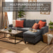 Blue/Gray Sectional Sofa with Chaise Lounge