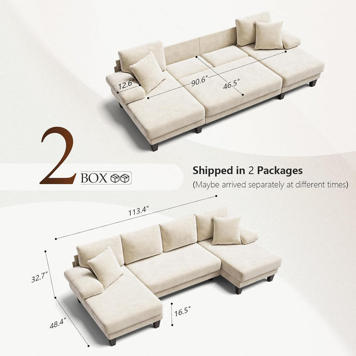 Sleeper Sofa Bed 112Inches PullOut LivingRoom Comfort