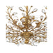 Brielle Modern Ceiling Light Semi Flush Mount Fixture 18 1/2" Wide Brass Vine Leaf 4-Light Clear Crystal Glass for Bedroom House