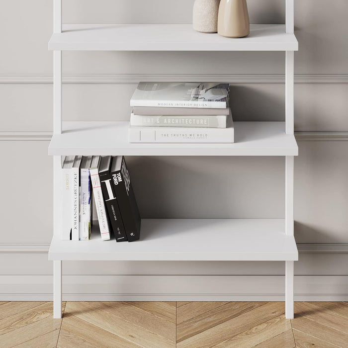 Matte White IndustrialGrade Bookshelf With Six Shelves