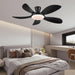 48" Blacklow Profile Ceiling Fans with Lights and Remote/App, Modern Flush Mount Ceiling Fans with Quiet Reversible DC Motor, Dimmable 3 Colors 6 Speeds for Bedroom Kitchen