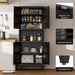 Black 69 Inch Freestanding Pantry Cabinet Organization