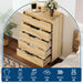 Natural 49-Inch Tall Wooden 5-Drawer Dresser Storage