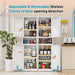 67 Inches Tall Narrow White Adjustable StorageCabinet