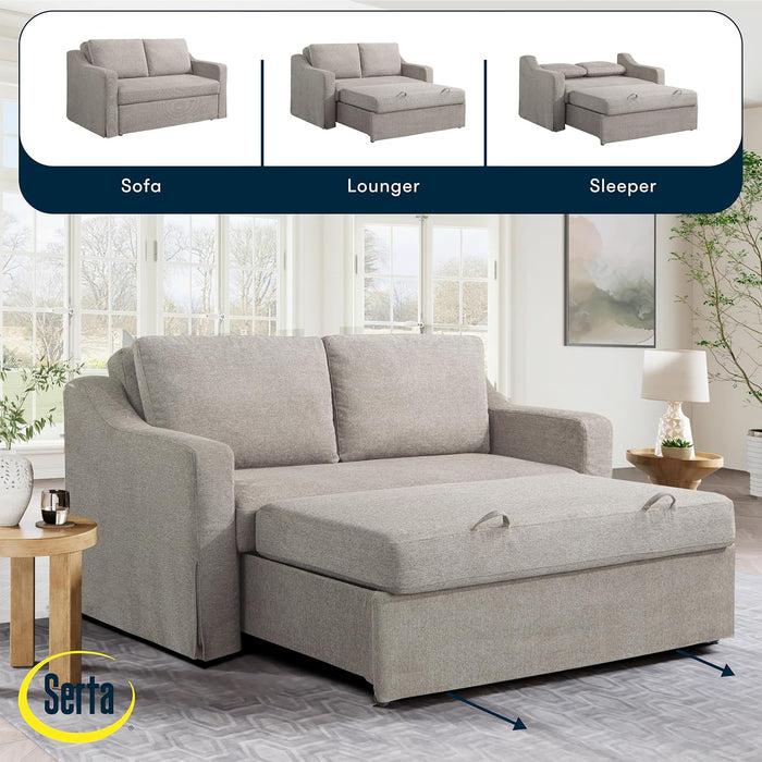 Full Size Slipcovered Convertible Sleeper Sofa Comfortably