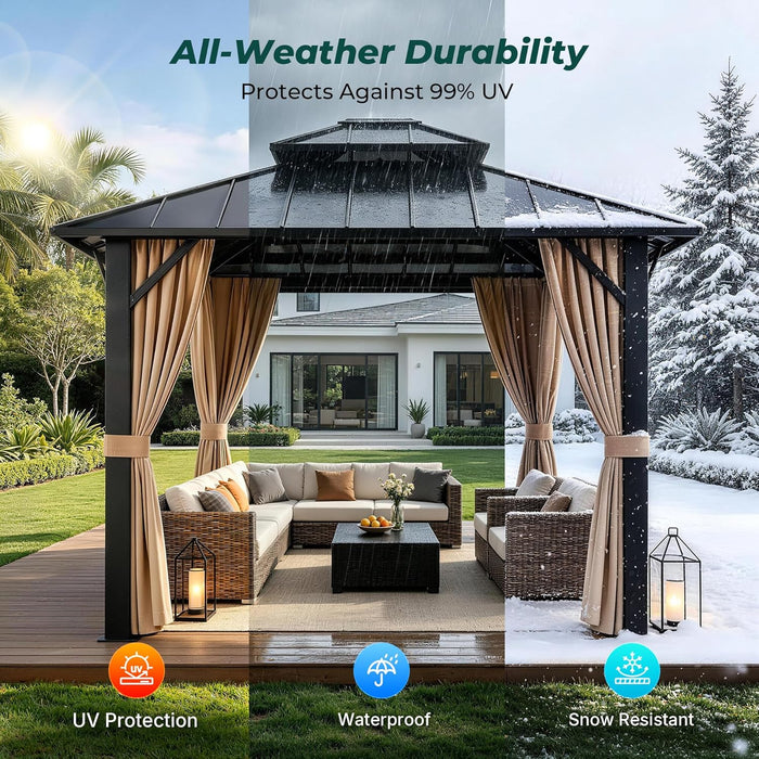 10x10 Feet Hardtop Gazebo PremiumQuality Outdoor Patio