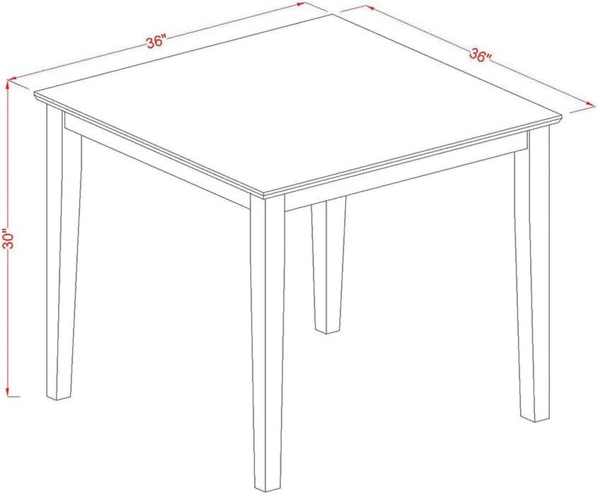 36x36 SquareEdge Solid Antique Walnut Dining Table