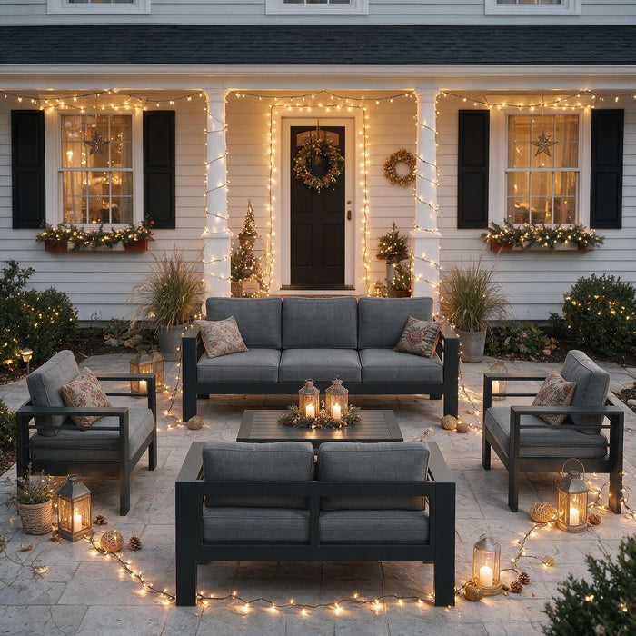 Aluminum Patio Furniture Set Oversized Patio Sectional Sofa for Seasons