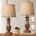 Dimmable Table Lamps Set of 2, Rustic Farmhouse Table Lamps for Living Room Bedroom, Bedside Desk Lamps for End Tables, Touch Lamps for Nightstand, 9W Bulbs Included, 22", Brown
