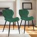 Dining Chairs Mid Century Modern Leisure Upholstered Metal Legs for Kitchen Living Room, Set of 2, Green