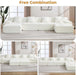 160 Inch White Corduroy Modular Sectional Sofa Set