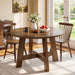 round Dining Table for for 4-6 People, 47-Inch Circle Kitchen Table with Reinforced Cross Brace, Farmhouse Dining Room Furniture for Living Room, Apartment, Restaurant, Walnut Brown