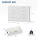 Modern Fluted 8-Drawer Dresser, Large Capacity Chest of Drawers, with Metal Handles & Anti-Tip, Wooden Storage Organizer for Bedroom, Living Room, Hallway, White