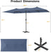 14FT Waterproof Patio Umbrella Outdoor Reversible Rectangular Large Market Umbrella