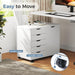 5-Drawer Mobile File Cabinet, Wooden Printer Stand with Storage