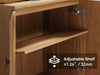 Buffet Sideboard Cabinet Farmhouse Modern 2 in 1 Storage Cabinet with Adjustable Shelves for Kitchen, Coffee Bar, Living Room, Oak