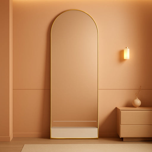 Full Length Mirror, Full Body Floor Mirror with Aluminum Alloy Thin Frame, Wall or Standing Mirror for Bedroom, Living Room, Dressing Room