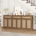 70" Rattan Sideboard Buffet Cabinet, Large Credenza Storage Cabinet